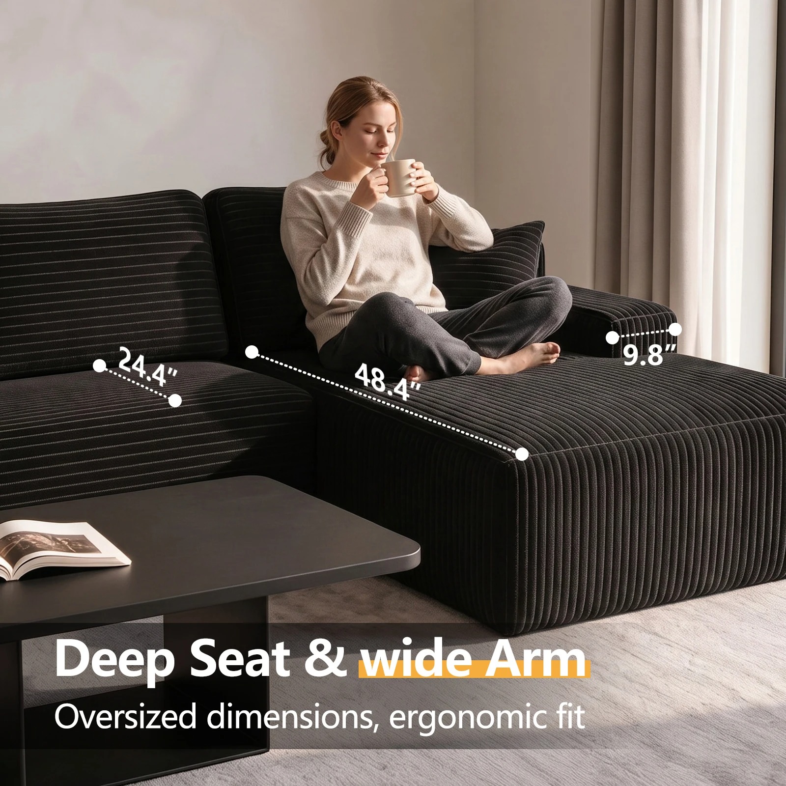 Dune L-Shaped Boneless Couch - Image 4