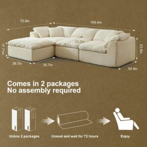 Sage sectional dimension diagram showing 109-inch total width across L-shaped configuration